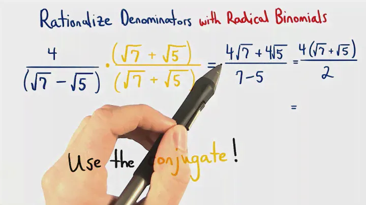 Rationalize Denominators with Radical Binomials - Visualizing Algebra