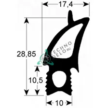 Уплотнитель 785x470 мм OSE02 RT51051021 двери печи RATIONAL